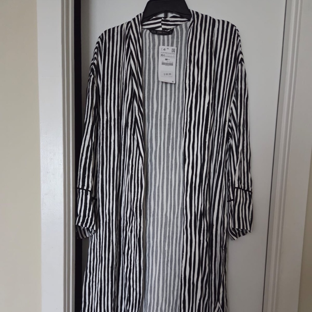 Zara Basic Outerwear Satin Jacket/Duster